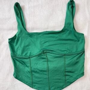 Green corset style crop top